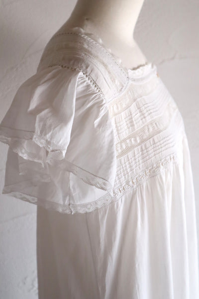 1900s French Hand-Sewn Cotton Lawn Dress
