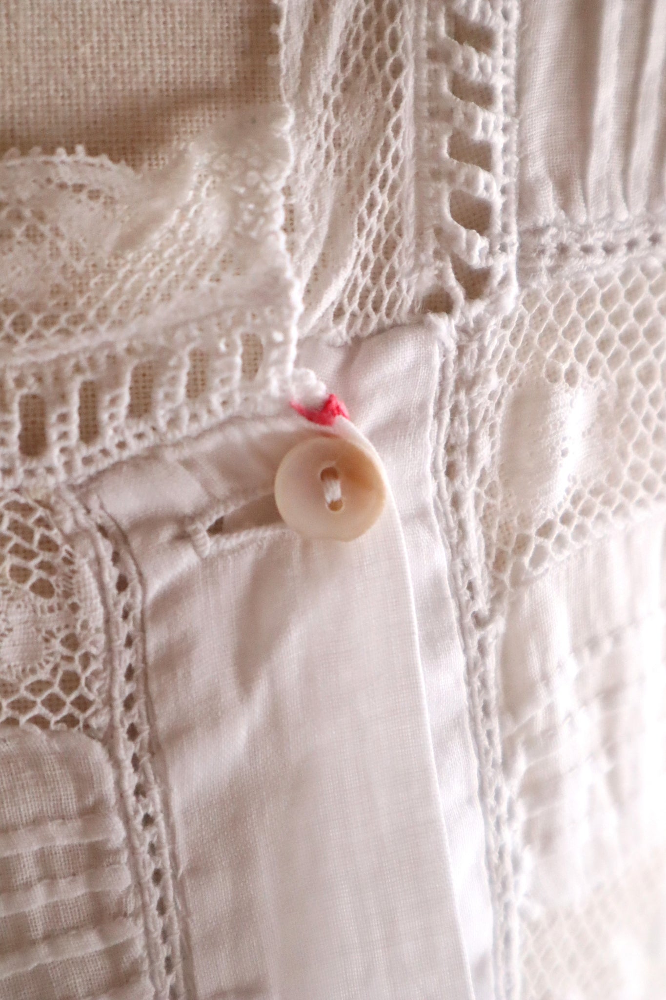 1900s French Hand-Sewn Cotton Lawn Dress