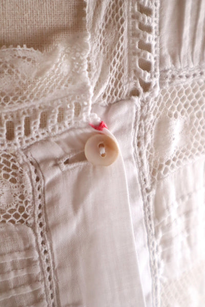 1900s French Hand-Sewn Cotton Lawn Dress