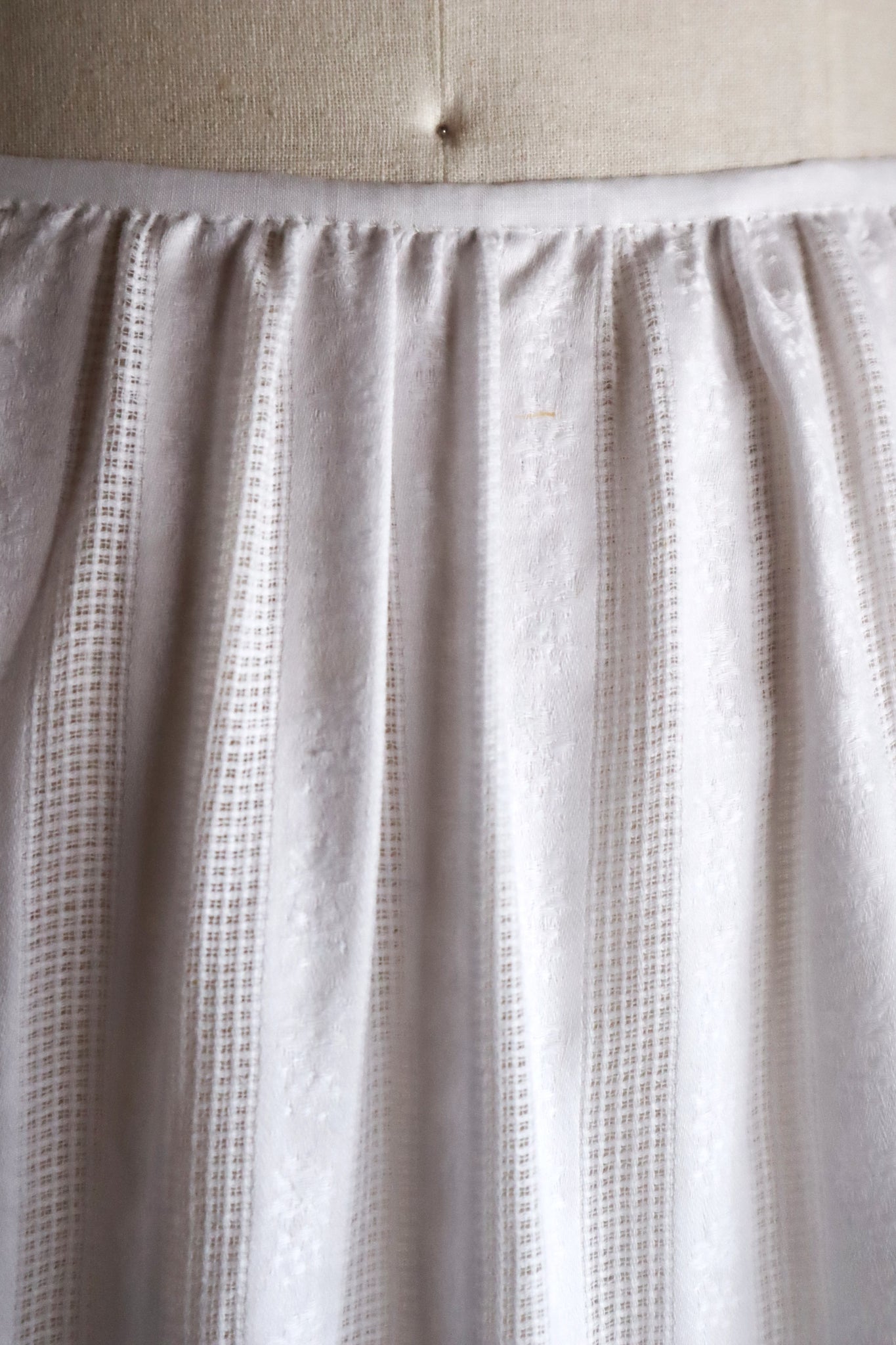 Late 1910s  French Jacquard Cotton Petticoat Skirt