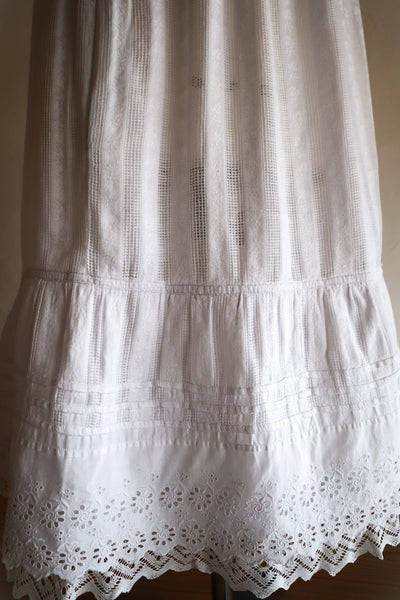 Late 1910s  French Jacquard Cotton Petticoat Skirt