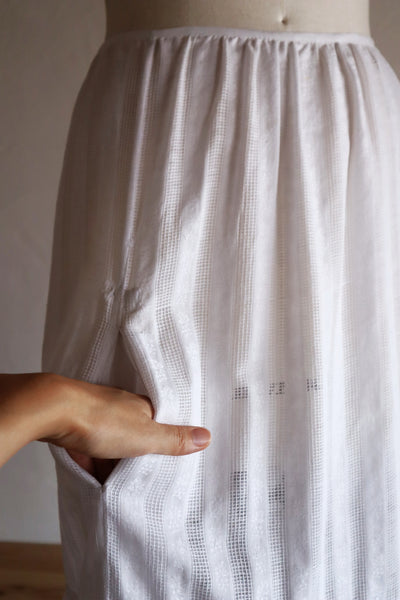 Late 1910s  French Jacquard Cotton Petticoat Skirt