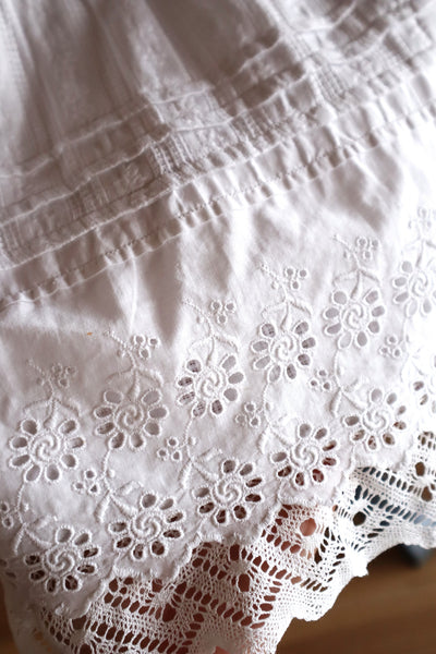 Late 1910s  French Jacquard Cotton Petticoat Skirt