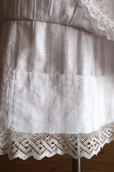 Late 1910s  French Jacquard Cotton Petticoat Skirt
