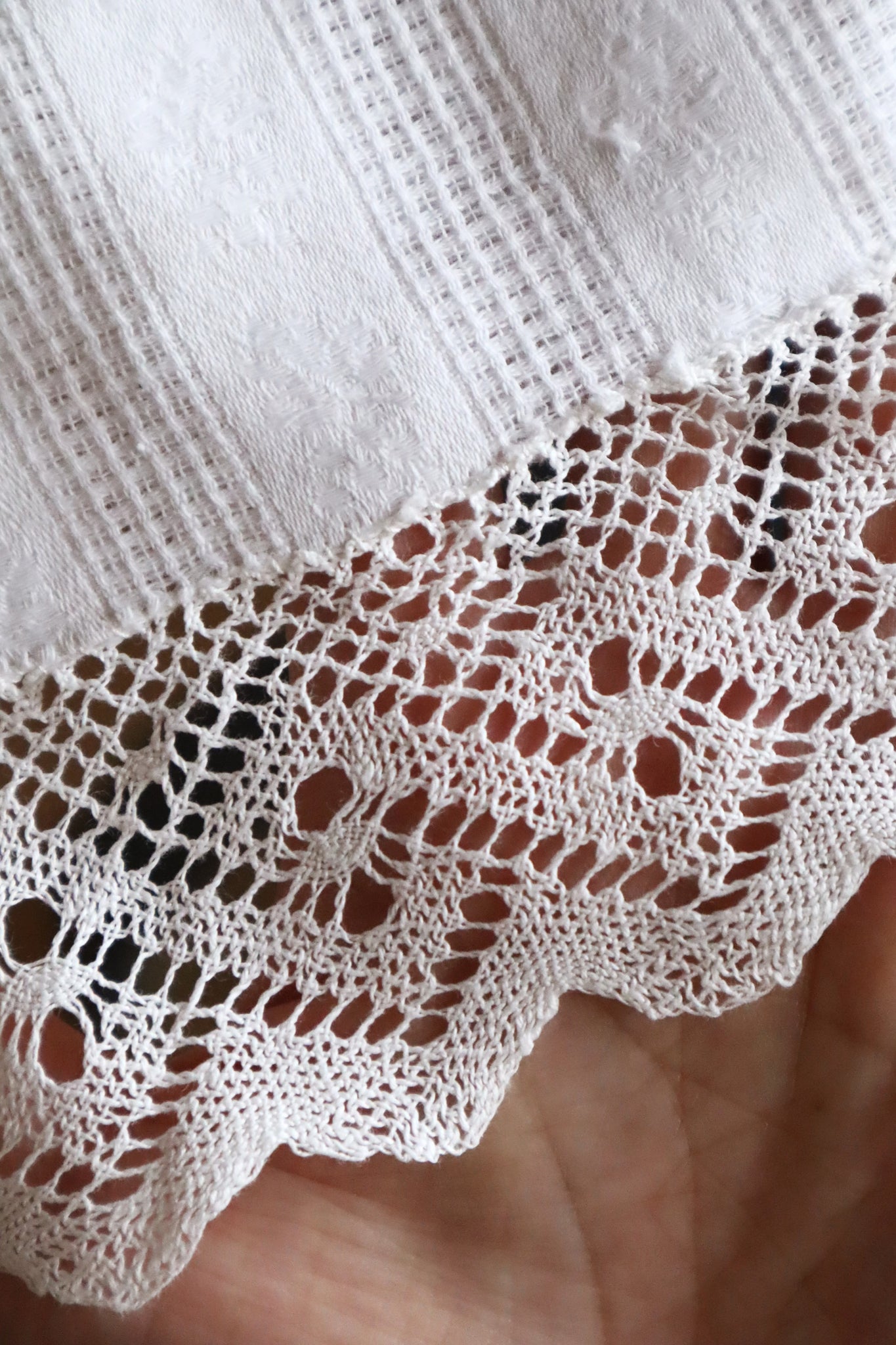 Late 1910s  French Jacquard Cotton Petticoat Skirt
