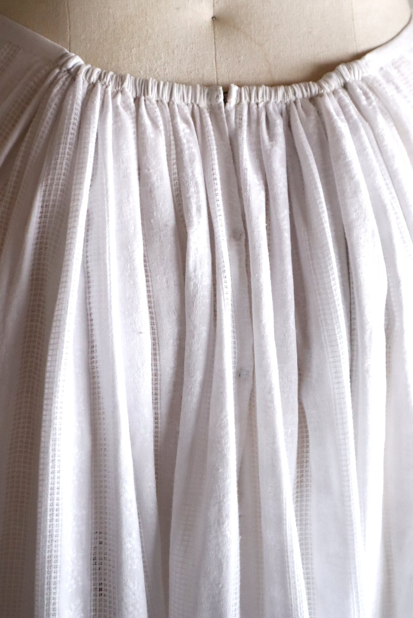 Late 1910s  French Jacquard Cotton Petticoat Skirt