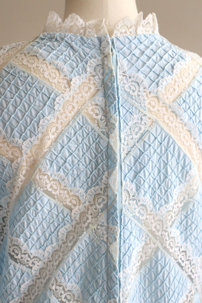 70s Pale Blue Mexican Dress