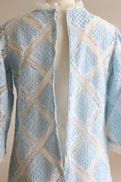 70s Pale Blue Mexican Dress