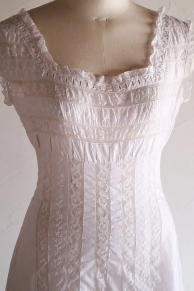 1910s French Hand-Sewn Valenciennes Lace Dress