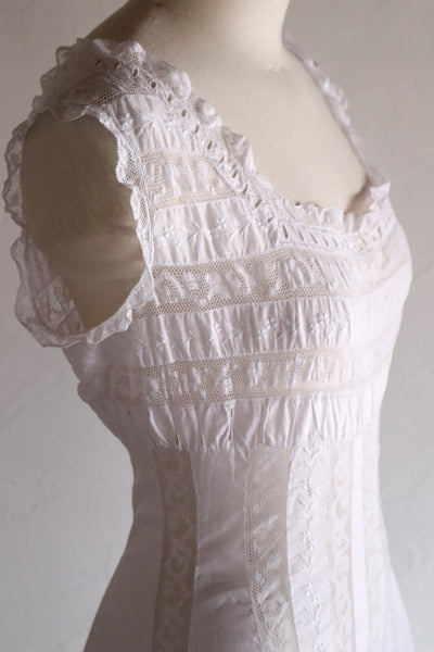 1910s French Hand-Sewn Valenciennes Lace Dress