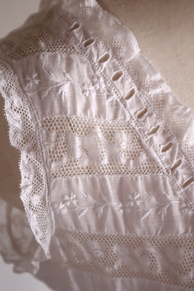 1910s French Hand-Sewn Valenciennes Lace Dress