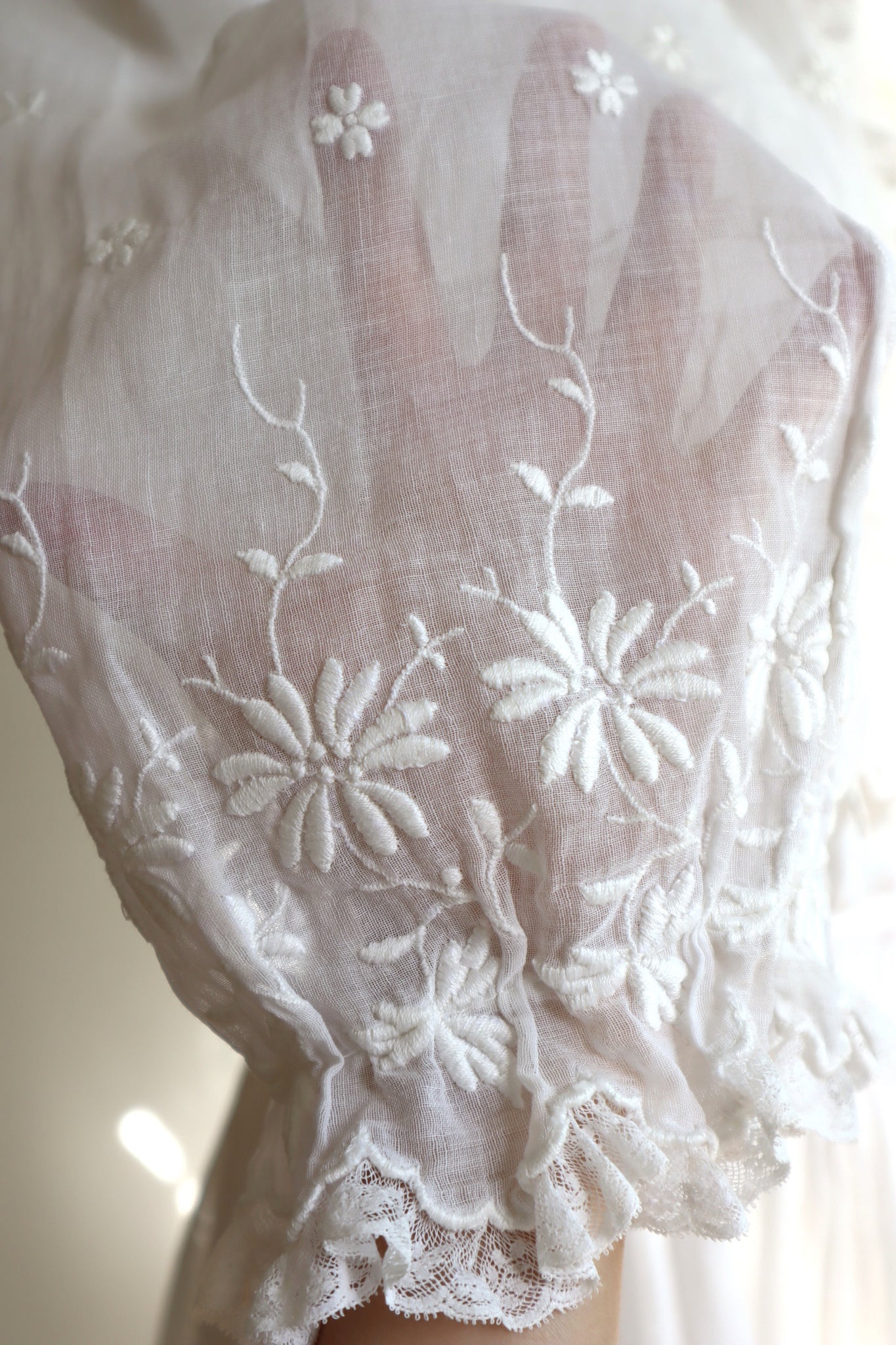1910s Muslin Cotton Dress Vest Set