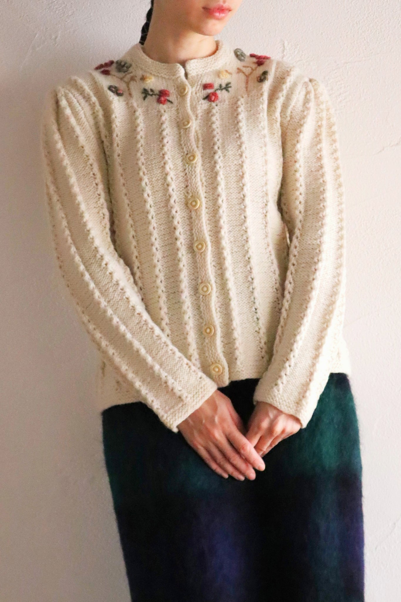 70s Fluffy Yarn Austrian Cardigan