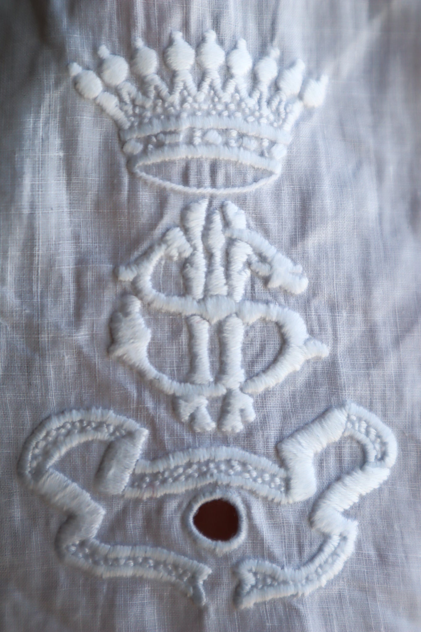 19th Crown Monogram Embroidered Apron