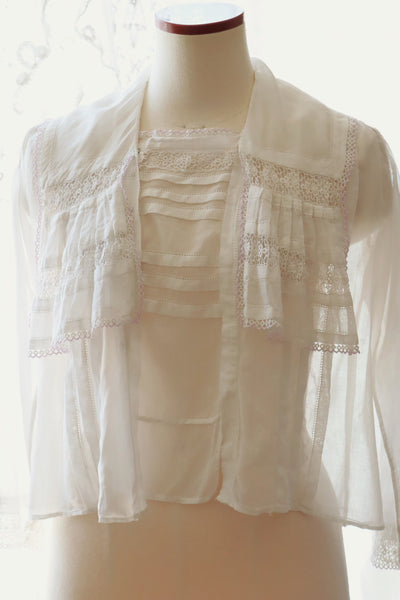 1910s Lavender Crochet Trim Blouse