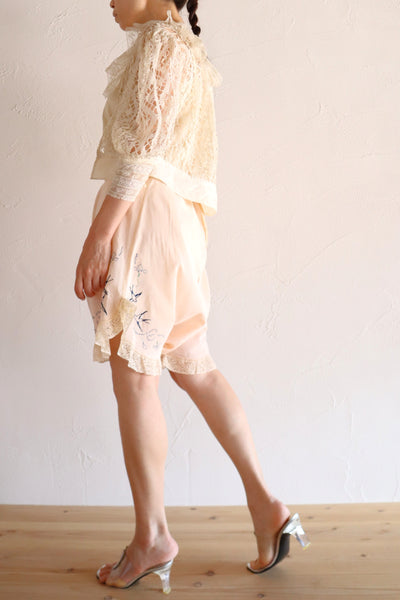 1910s–1920s French Swallow Embroidered Tap Pants