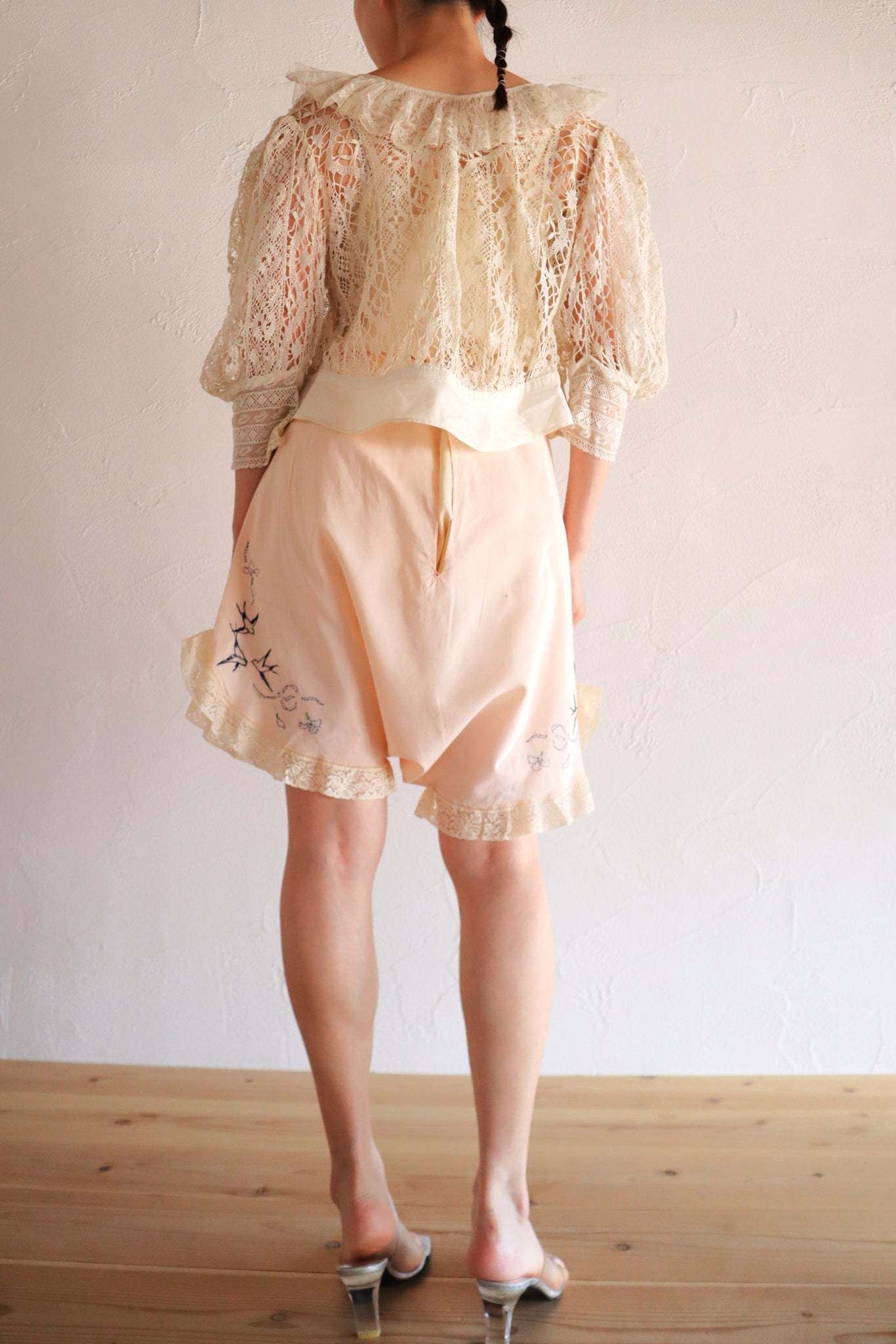 1900s–1910s Belgian Bobbin Lace Linen Blouse
