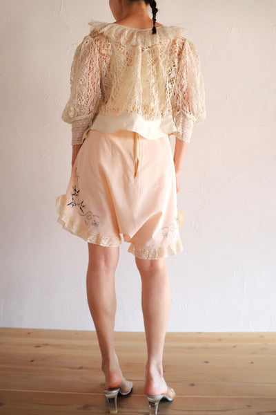 1900s–1910s Belgian Bobbin Lace Linen Blouse