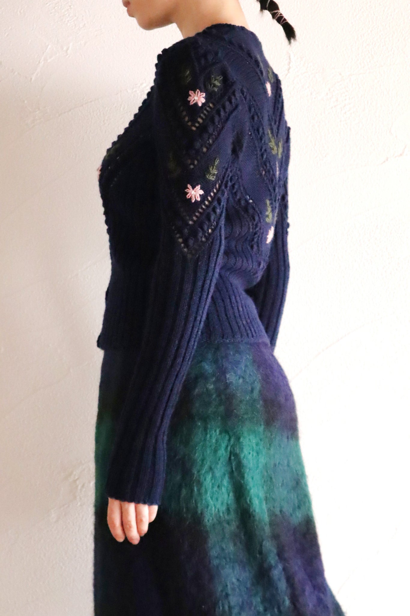 80s Navy Austrian Cardigan Size S