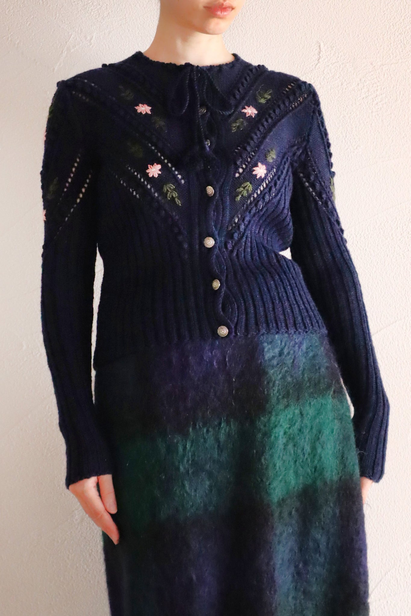 80s Navy Austrian Cardigan Size S