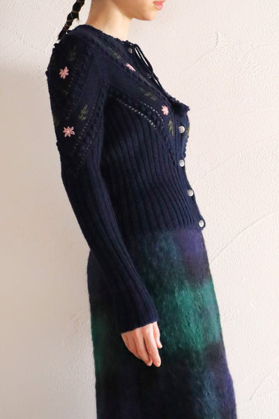 80s Navy Austrian Cardigan Size S