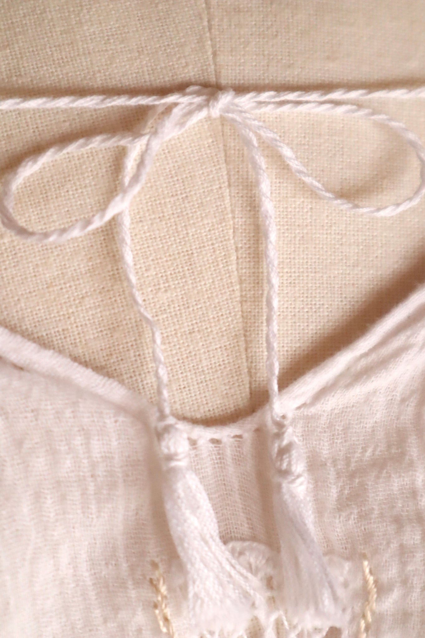60s~70s Romanian Blouse White×Brown