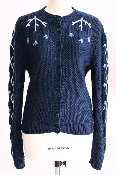 80s Navy Austrian Cardigan