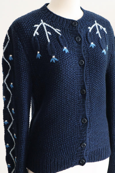80s Navy Austrian Cardigan