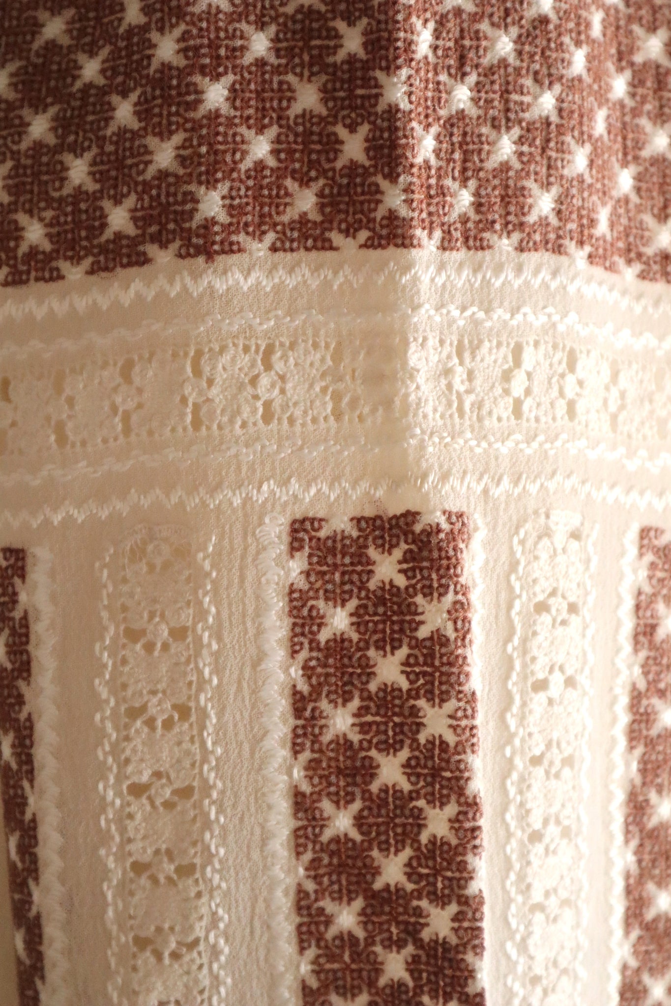 1940s~1950s Romanian Blouse Cream×Brown