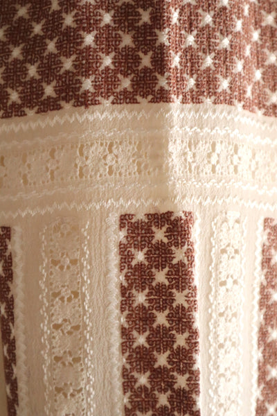 1940s~1950s Romanian Blouse Cream×Brown