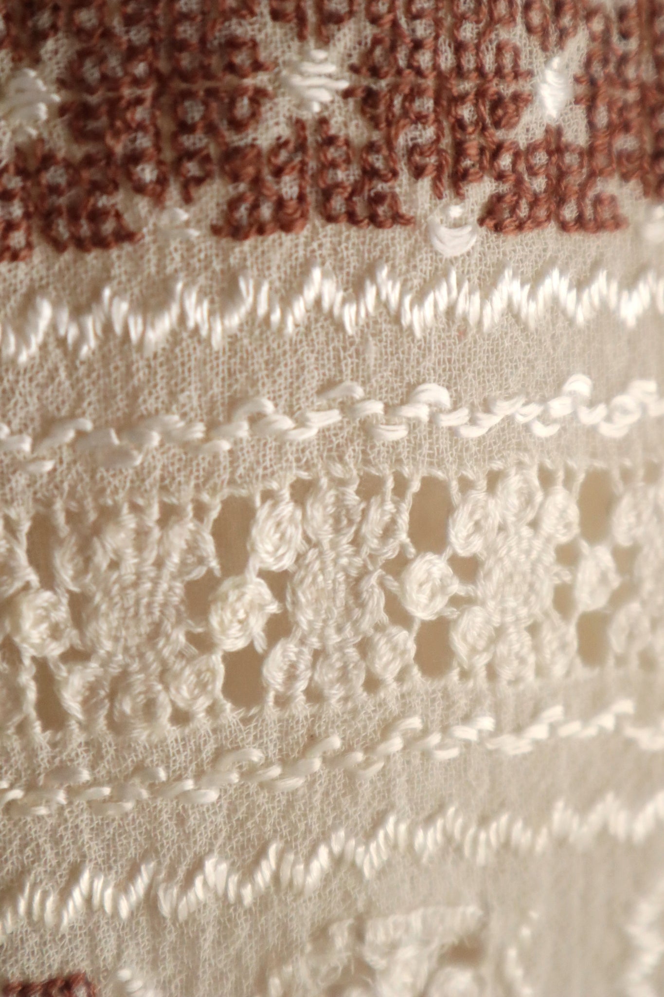 1940s~1950s Romanian Blouse Cream×Brown
