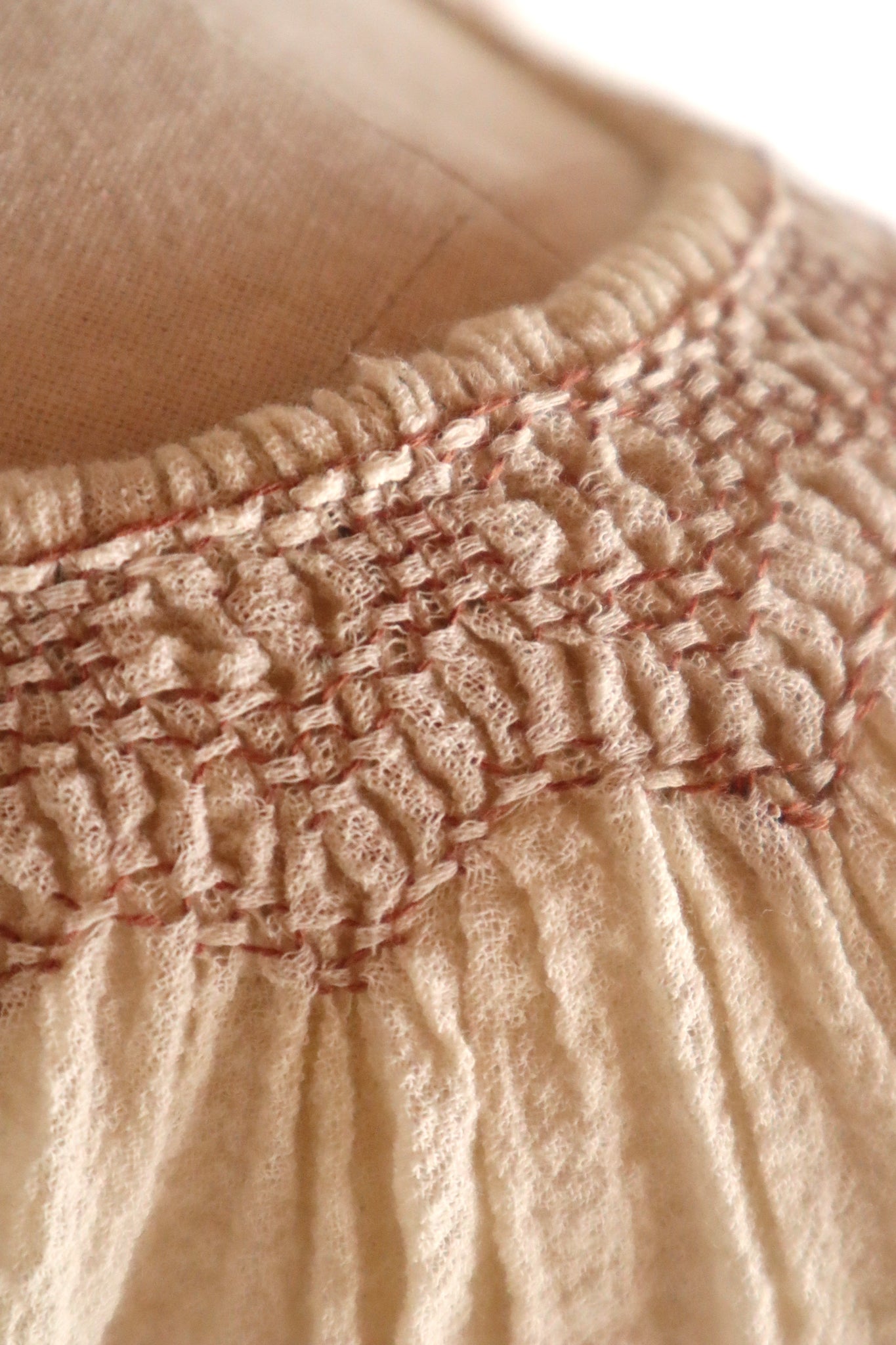 1940s~1950s Romanian Blouse Cream×Brown