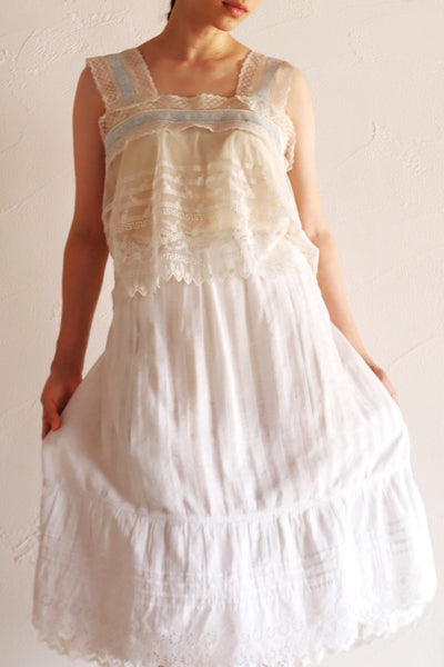 Handcrafted French Antique Lace Corset Cover