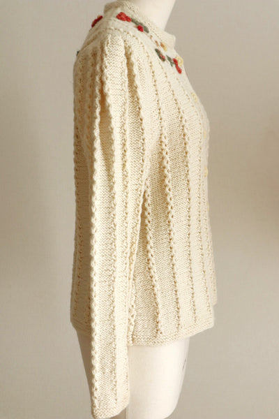 70s Fluffy Yarn Austrian Cardigan