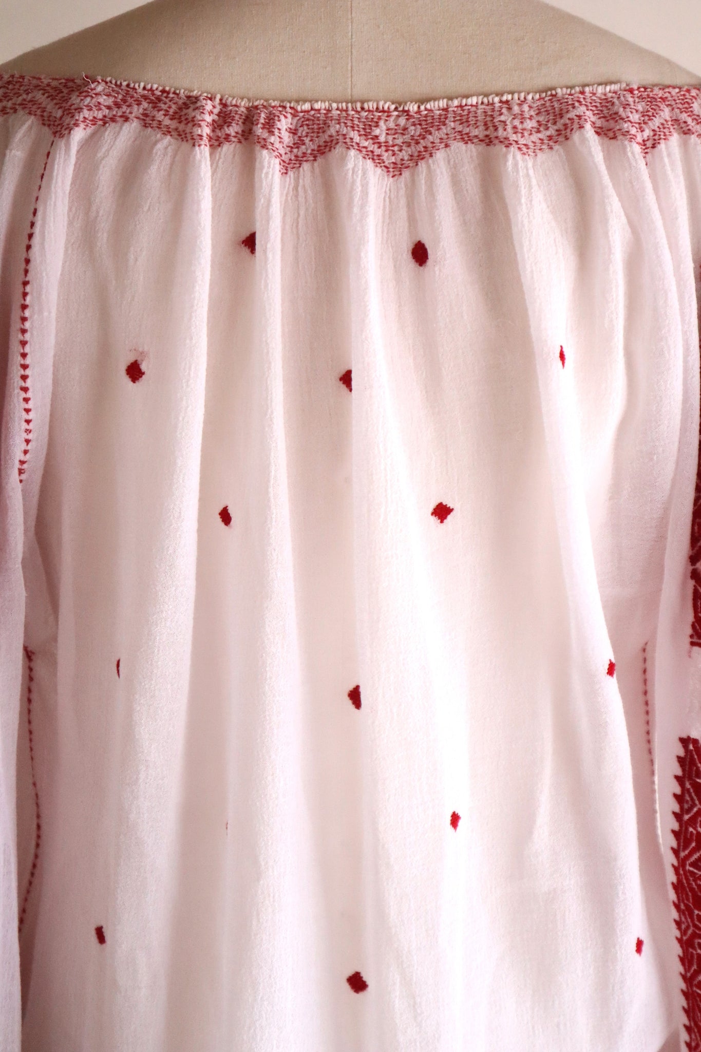1940s~1950s Romanian Blouse Red