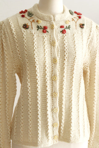 70s Fluffy Yarn Austrian Cardigan