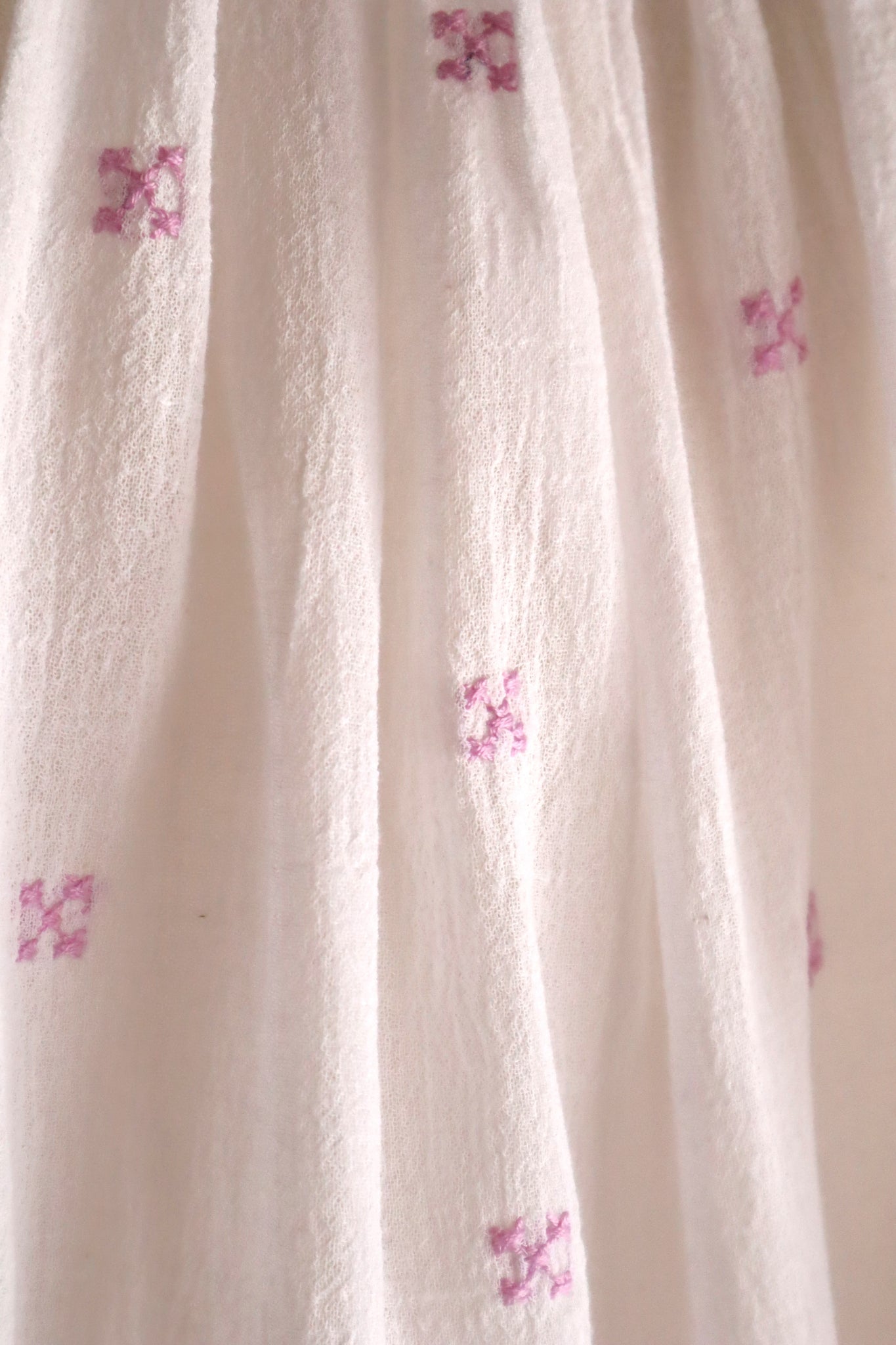 70s Embroidery Romanian Blouse Pink