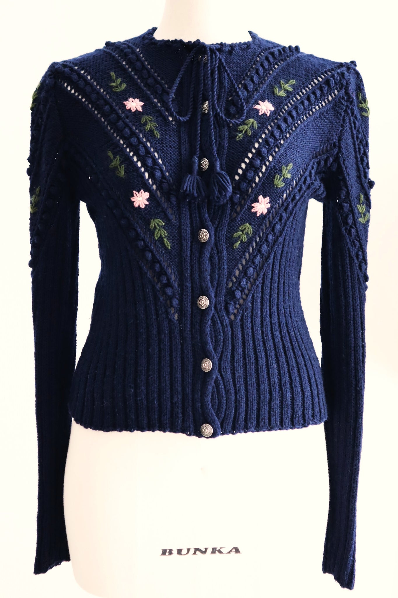80s Navy Austrian Cardigan Size S