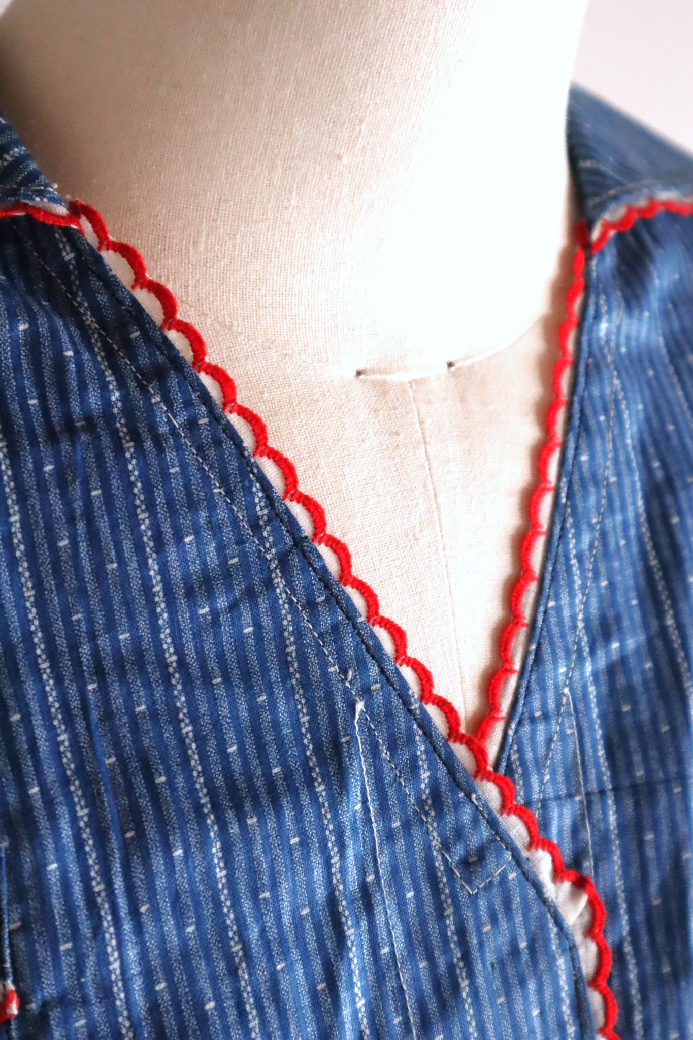 1910s Indigo Calico Dress