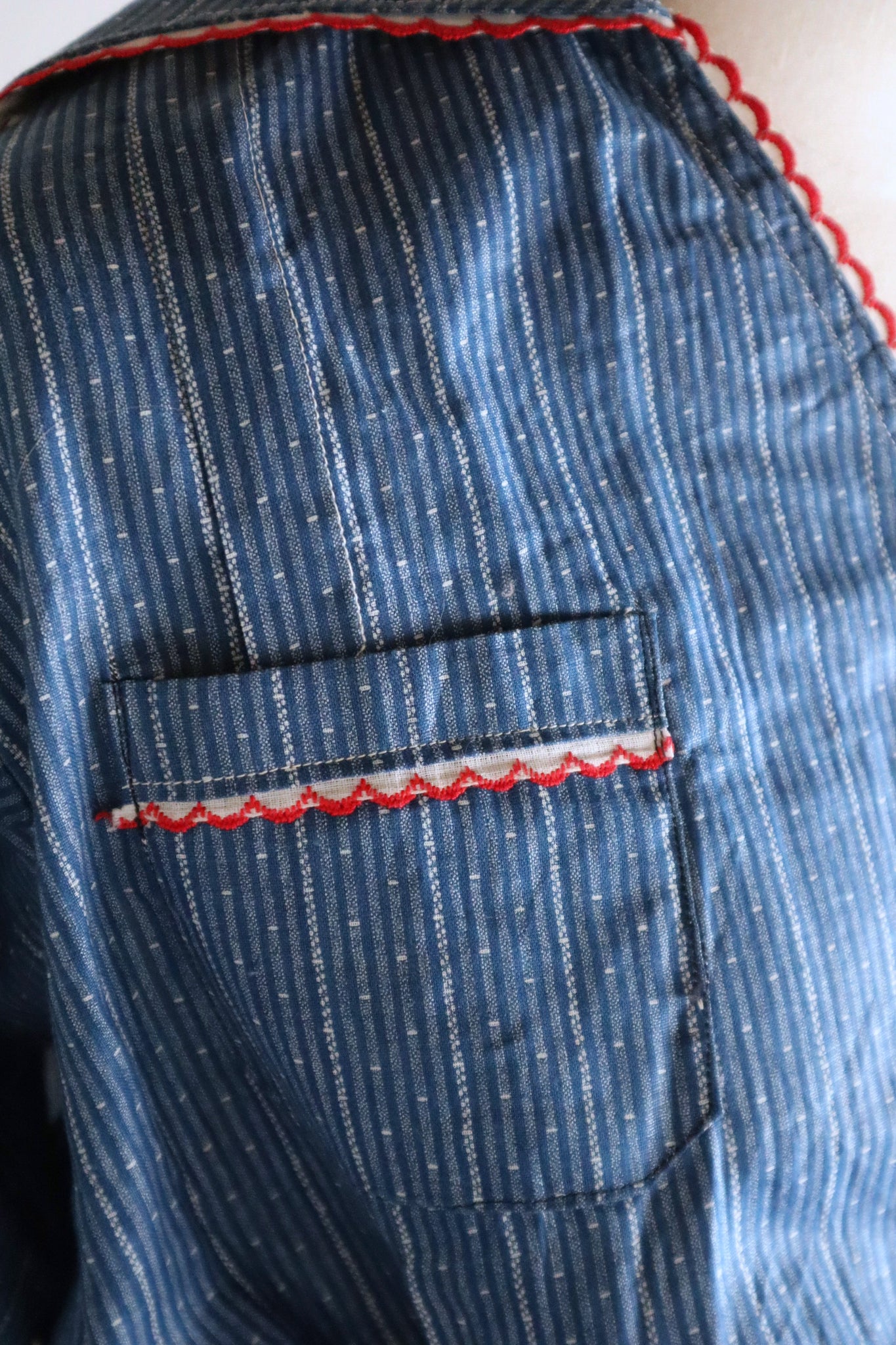 1910s Indigo Calico Dress