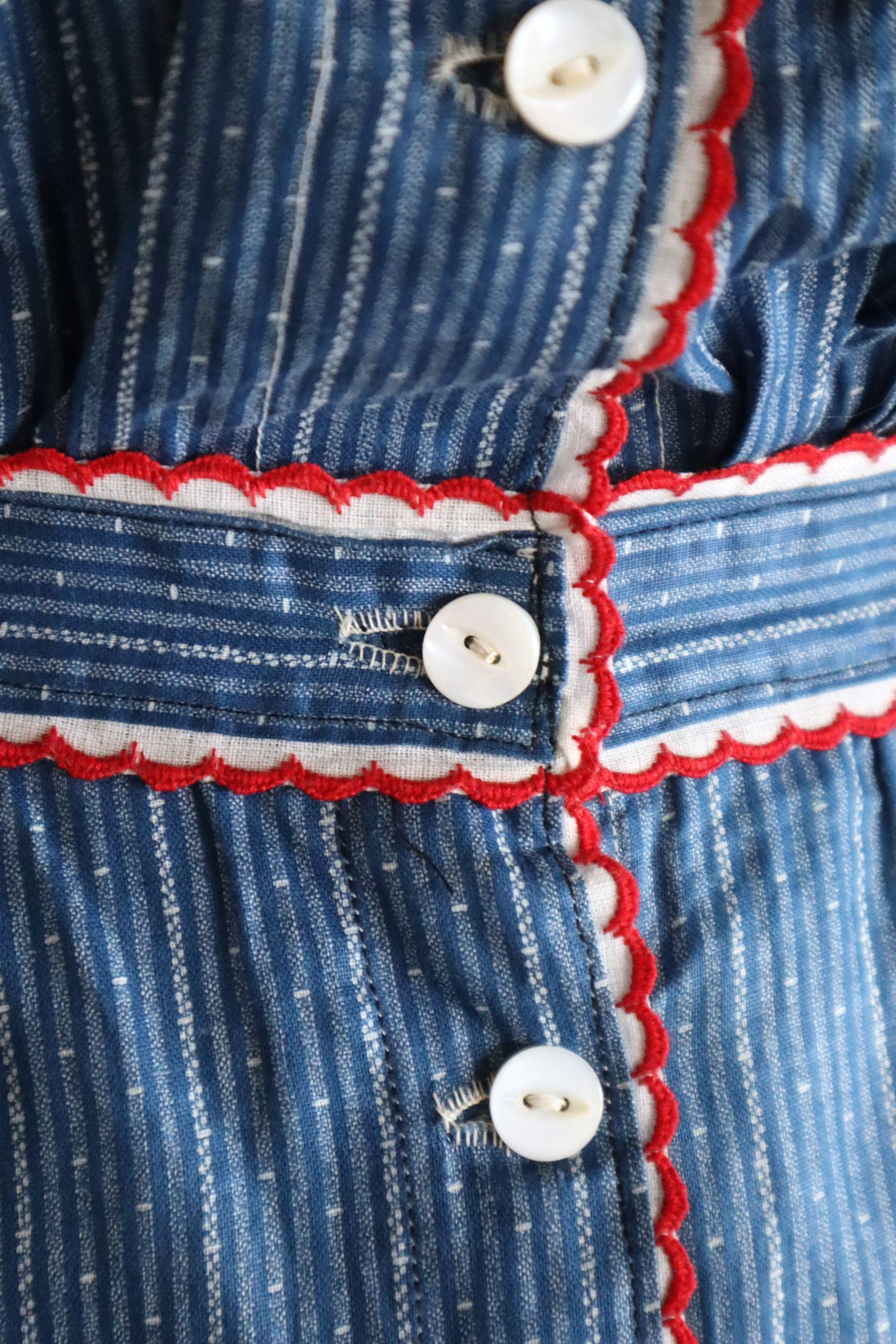 1910s Indigo Calico Dress