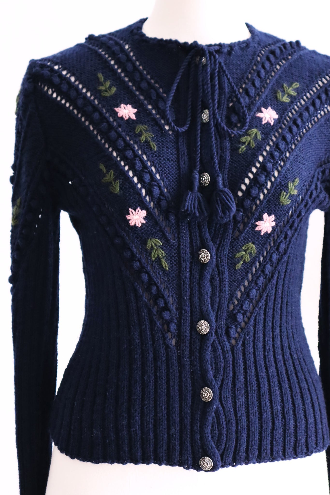 80s Navy Austrian Cardigan Size S