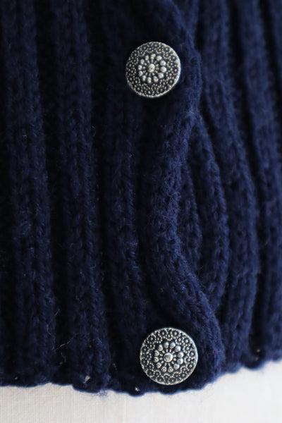 80s Navy Austrian Cardigan Size S