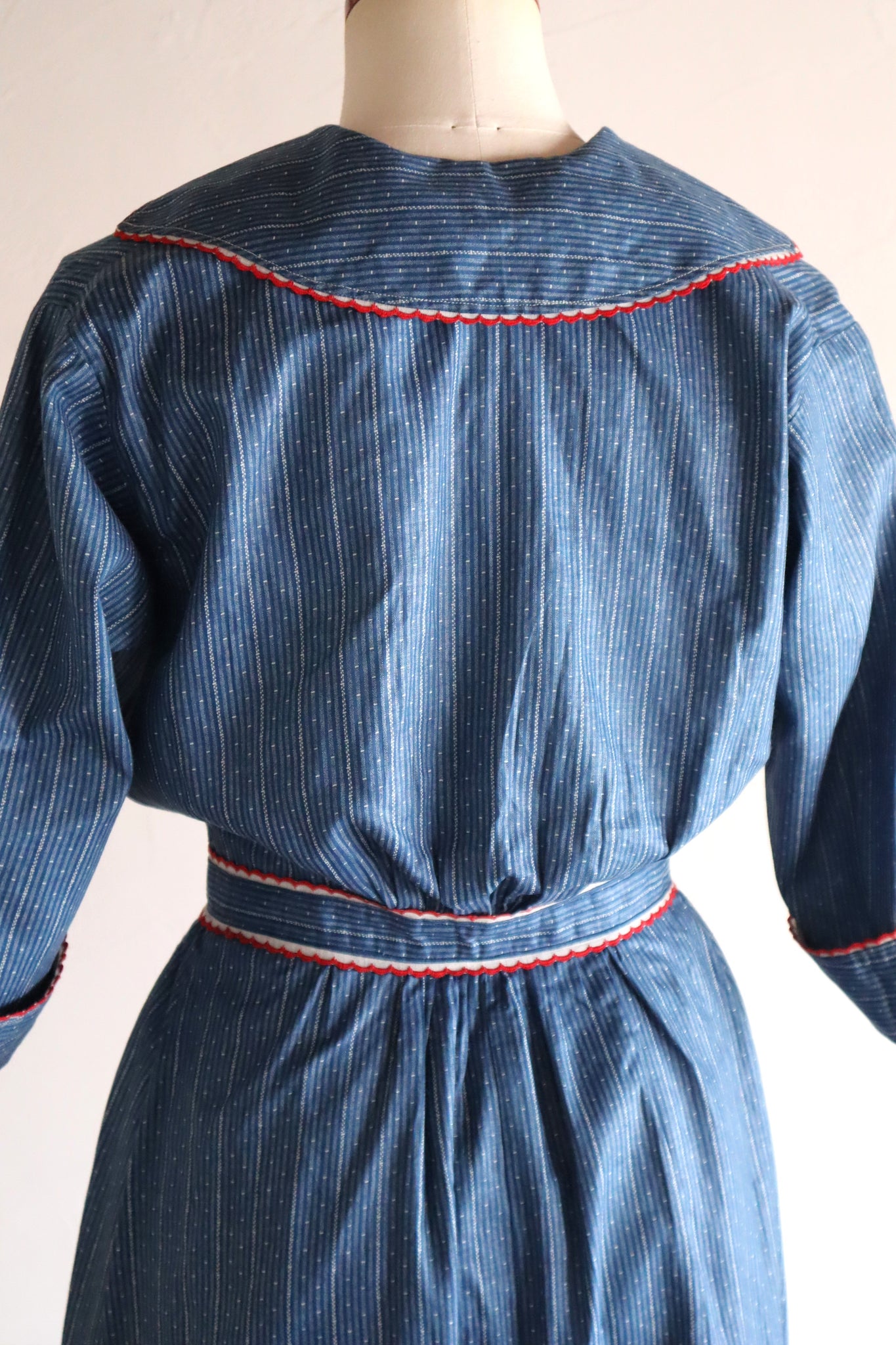 1910s Indigo Calico Dress