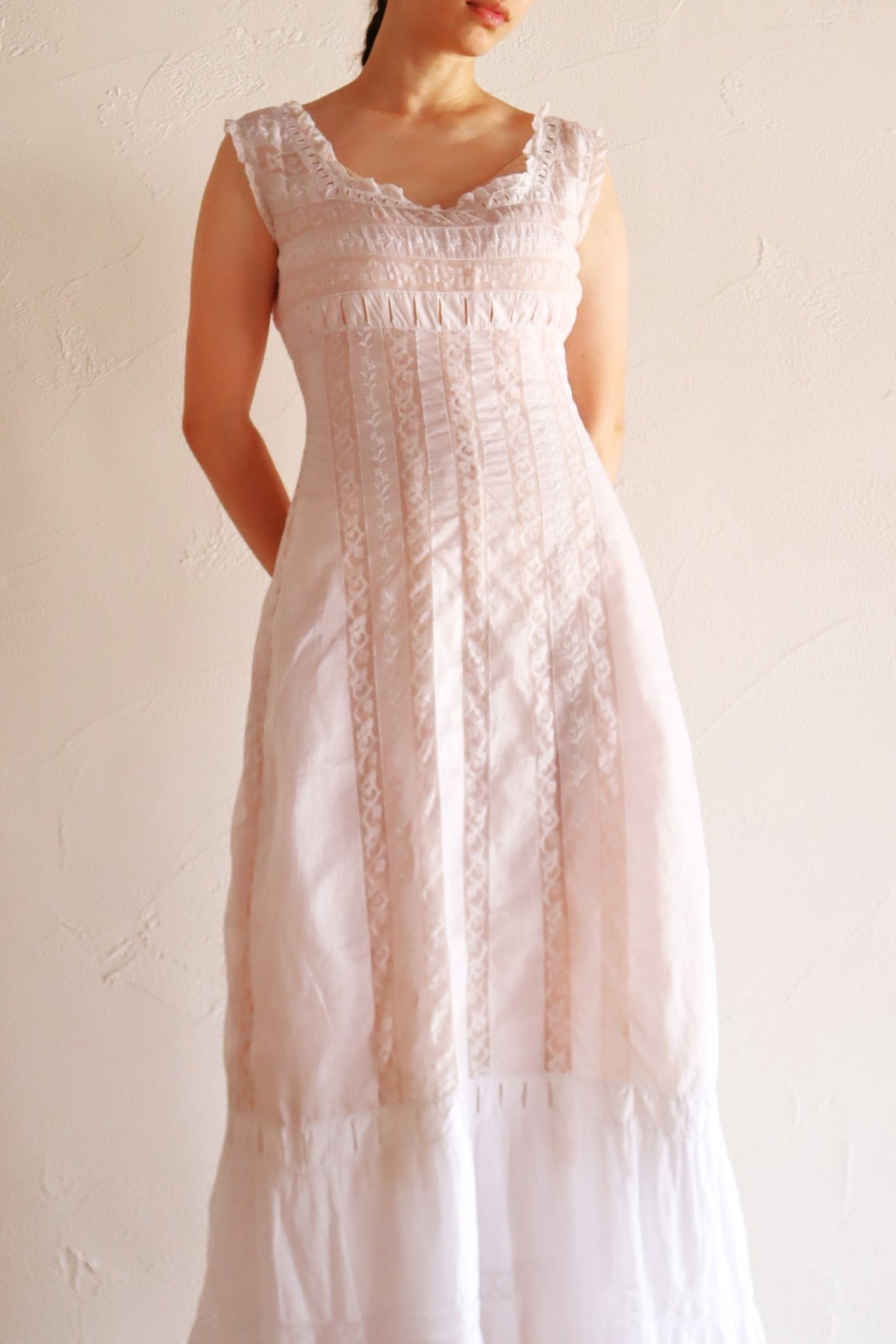 1910s French Hand-Sewn Valenciennes Lace Dress