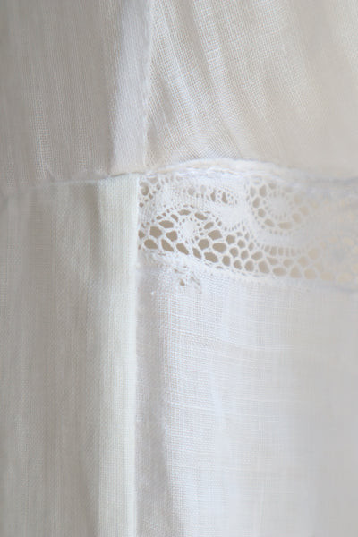 1900s Patch Embellished Muslin Cotton Dress