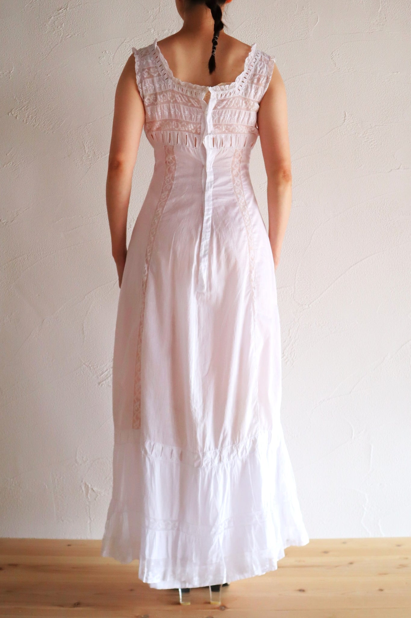 1910s French Hand-Sewn Valenciennes Lace Dress