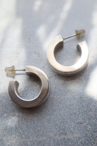 70s Sterling Silver Chunky Hoop Pierce