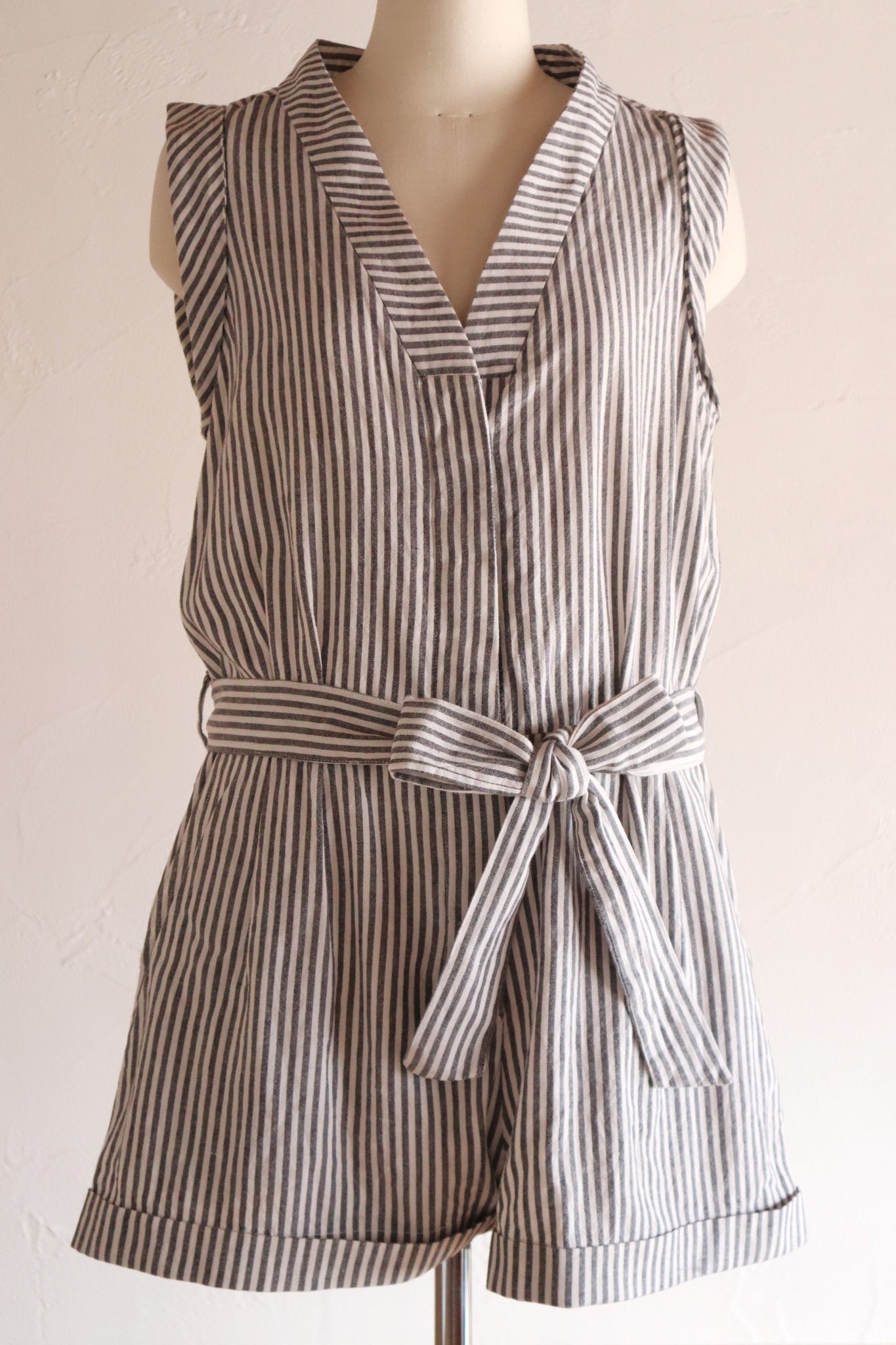 70s Striped Cotton Jumpsuit