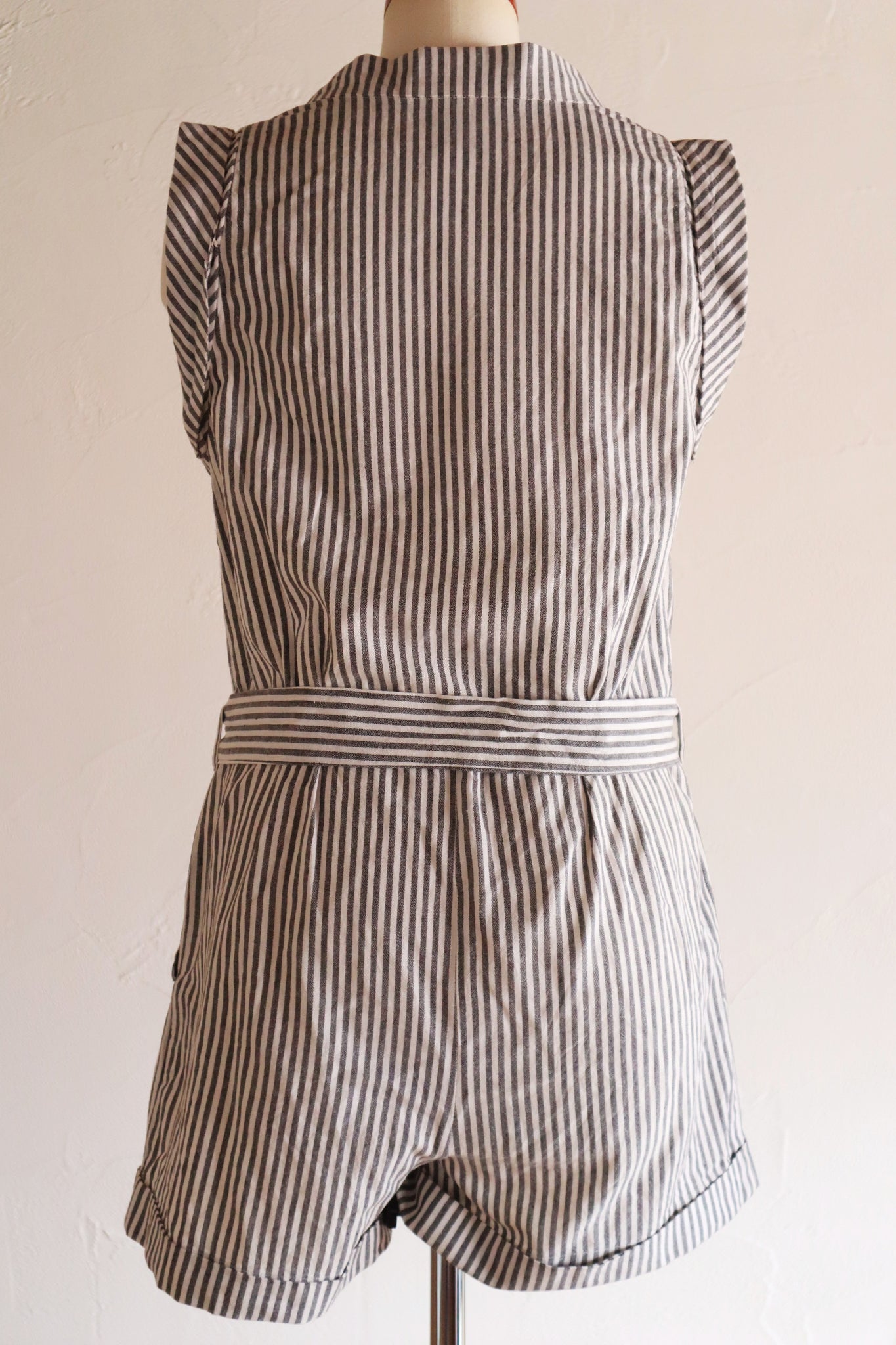 70s Striped Cotton Jumpsuit
